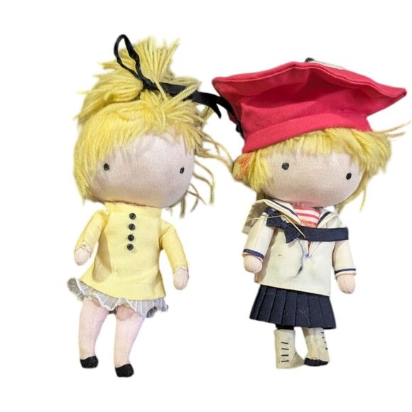 Joan Walsh Anglund Vintage 7-Inch Pocket Cloth Dolls Set Of 2 yellow outfit - Picture 6 of 9